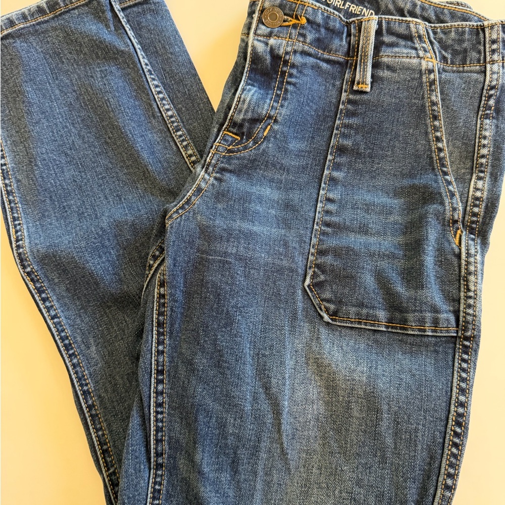Women’s GAP Girlfriend Fit Distressed Denim Jeans